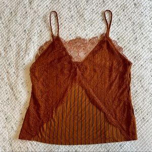 Zara Tank: Lace and Stripes EUC Size S